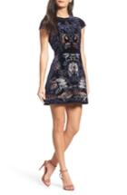 Women's Foxiedox Embroidered Velvet Sheath Dress