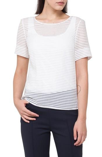 Women's Akris Punto Illusion Stripe Tee - White