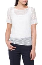 Women's Akris Punto Illusion Stripe Tee - White