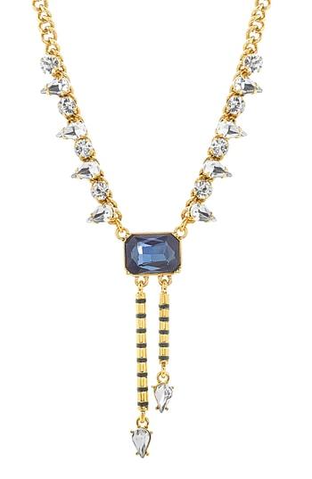 Women's Steve Madden Curb Chain Crystal Pendant Y Necklace