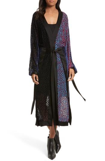 Women's Diane Von Furstenberg Burnout Velvet Kimono Wrap Dress, Size - Purple