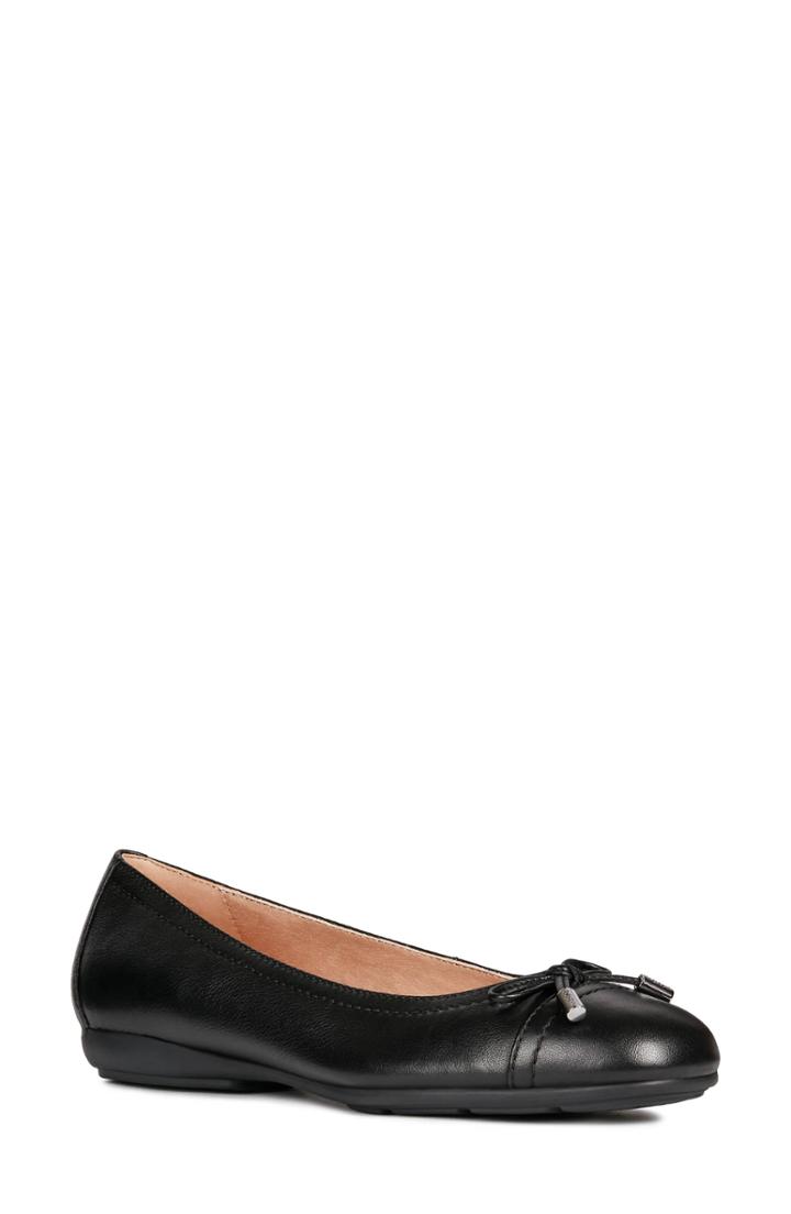 Women's Geox Annytah Cap Toe Flat Us / 35eu - Black