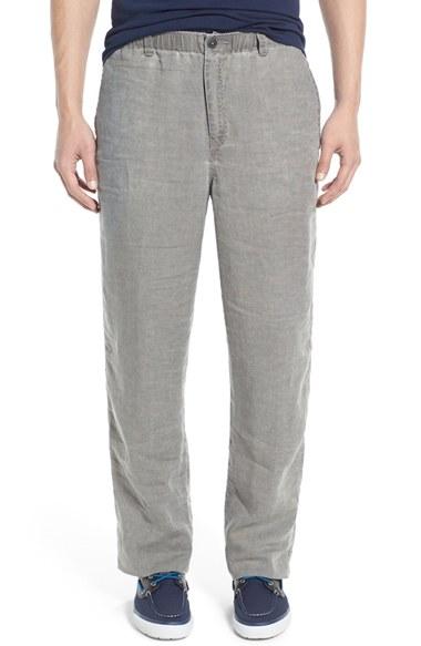 Men's Tommy Bahama 'new Linen On The Beach' Easy Fit Pants - Grey