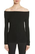 Women's Armani Collezioni Off The Shoulder Sweater Us / 38 It - Black