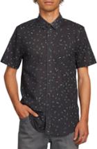 Men's Volcom Quency Print Camp Shirt - Grey