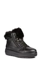 Women's Geox Kaula Faux-fur Cuff Sneaker Us / 35eu - Black