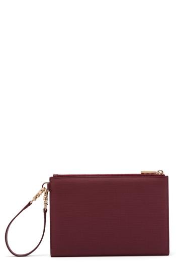 Dagne Dover Signature Essentials Coated Canvas Clutch - Burgundy