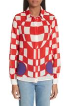 Women's J.w.anderson Checkerboard Print Blouse Us / 6 Uk - Red