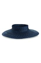 Women's San Diego Hat Wheat Straw Visor - Blue