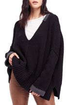 Women's Free People Take Over Me V-neck Sweater - Black