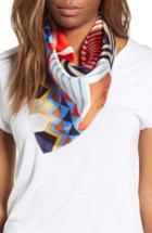 Women's Echo Tassie Square Silk Scarf, Size - Blue