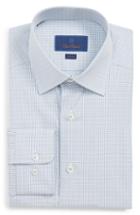 Men's David Donahue Slim Fit Check Dress Shirt .5 - 32/33 - Green