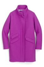 Petite Women's J.crew Stadium Cloth Cocoon Coat P - Purple