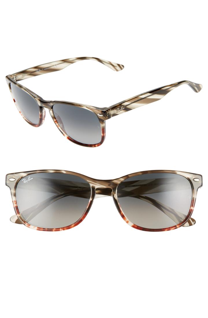 Women's Ray-ban Highstreet 57mm Square Sunglasses - Brown/ Grey Gradient