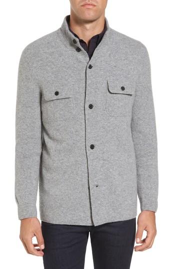 Men's Michael Bastian Merino & Yak Wool Mock Neck Cardigan