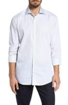 Men's Luciano Barbera Classic Fit Stripe Sport Shirt - Brown