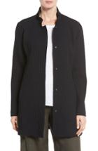 Women's Eileen Fisher Grid Stretch Cotton & Tencel Blend Jacket
