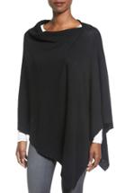 Women's Eileen Fisher Fine Merino Wool Links Poncho, Size - Black