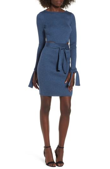 Women's Lost Ink Cutout Body-con Dress - Blue