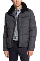 Men's Reaction Kenneth Cole Faux Shearling Trim Down & Feather Fill Jacket - Grey