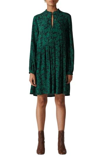 Women's Whistles Deco Floral Print Shirtdress Us / 4 Uk - Blue/green