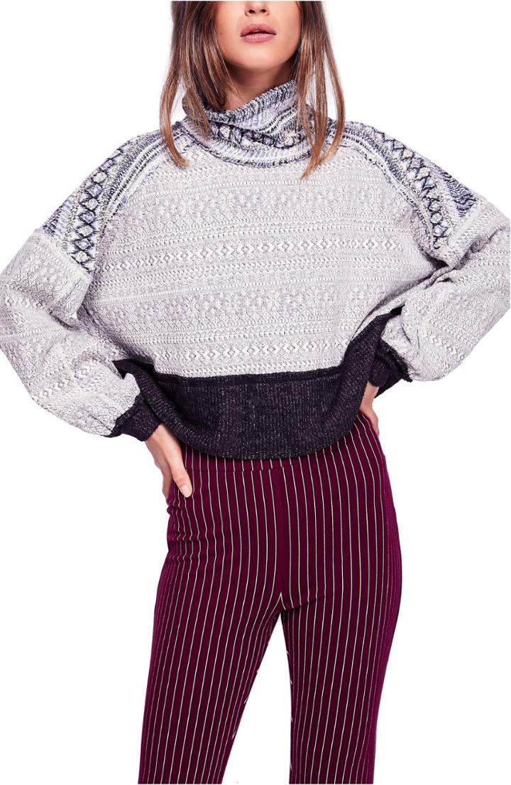 Women's Free People At The Lodge Turtleneck Pullover - Grey