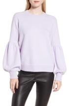 Women's Nordstrom Signature Blouson Sleeve Cashmere Blend Sweater - Purple