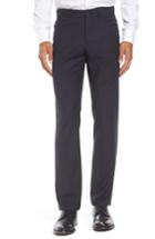 Men's Monte Rosso Flat Front Stripe Stretch Wool Trousers - Grey