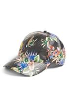 Women's August Hat Floral Faux Leather Baseball Cap -