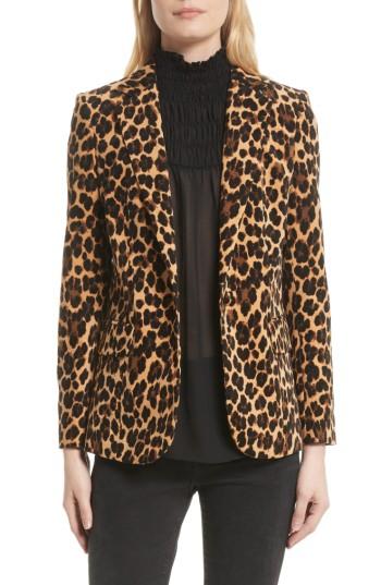 Women's Frame Cheetah Classic Blazer - Brown