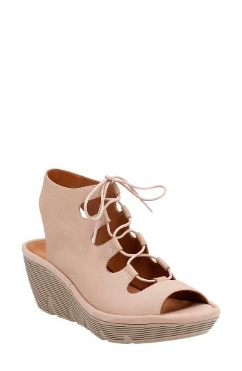 Women's Clarks Clarene Grace Wedge Sandal M - Beige