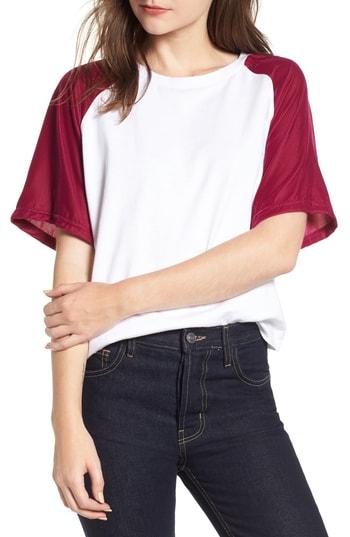 Women's Current/elliott The Velvet Raglan Tee - Pink