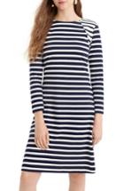 Petite Women's J.crew 365 Stripe Knit Fit & Flare Dress P - Blue
