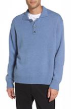 Men's Vince Wool & Cashmere Polo Sweater, Size - Blue