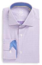 Men's Bugatchi Trim Fit Microcheck Dress Shirt .5 - Pink