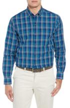 Men's Cutter & Buck Sutton Regular Fit Non-iron Check Sport Shirt - Blue
