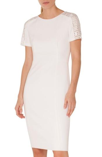 Women's Akris Punto Lace Trim Jersey Dress - White