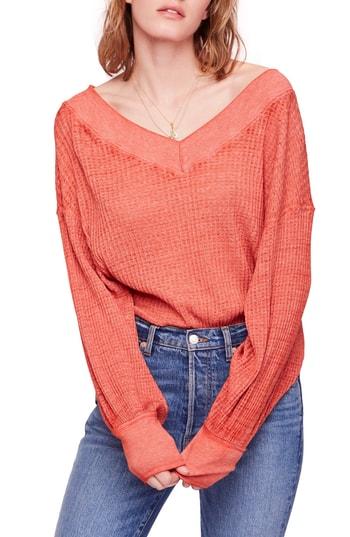 Women's Free People South Side Thermal Top - Red