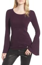 Women's Hinge Sparkle Bell Sleeve Sweater, Size - Purple
