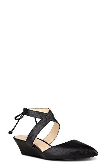 Women's Nine West Elira Crisscross Strappy Wedge Pump M - Black