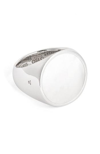 Women's Tom Wood Flush White Mother Of Pearl Signet Ring