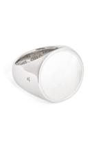 Women's Tom Wood Flush White Mother Of Pearl Signet Ring