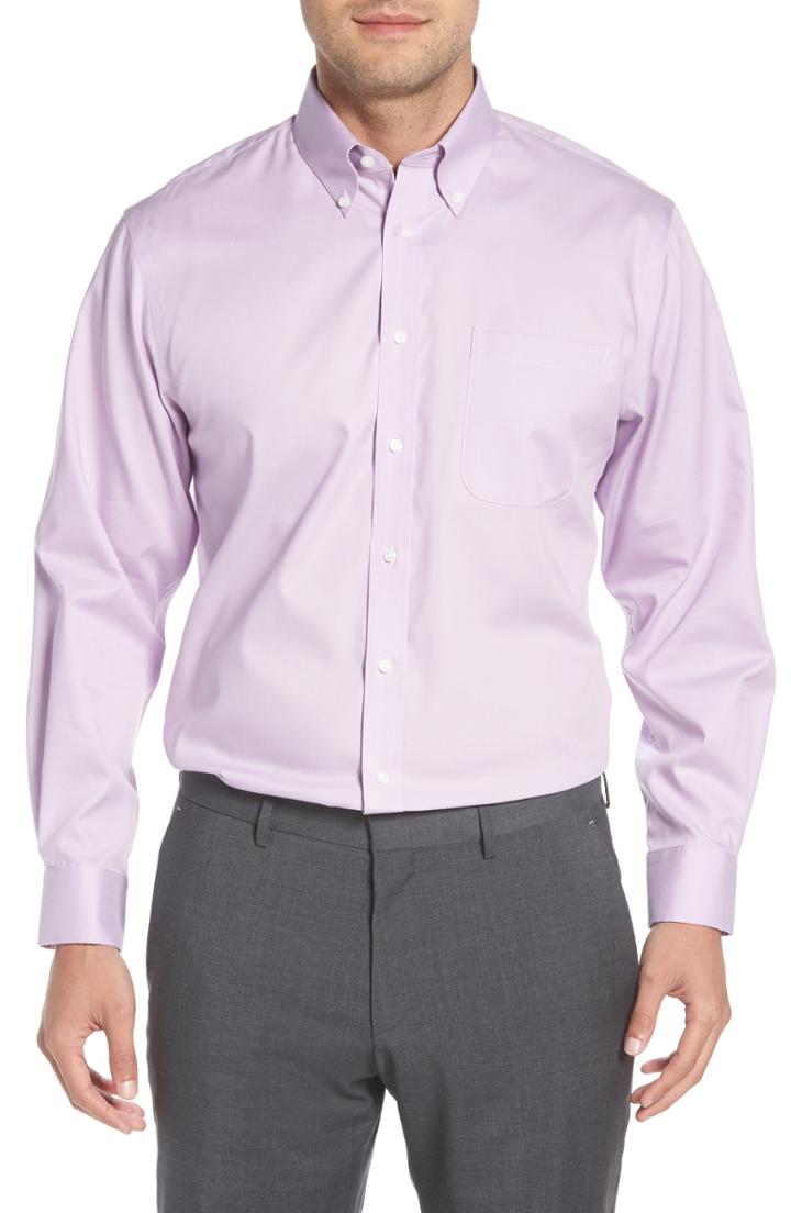 Men's Nordstrom Men's Shop Traditional Fit Non-iron Dress Shirt .5 - 32 - Purple