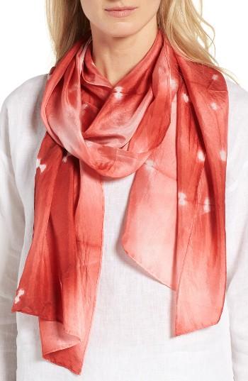 Women's Eileen Fisher Shibori Silk Scarf, Size - Red