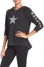 Women's Hard Tail Star Print Hoodie - Black