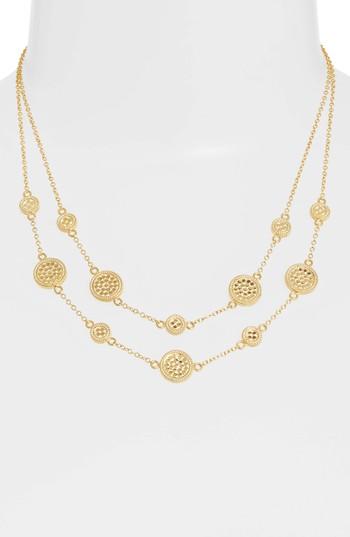 Women's Anna Beck Gold Plate Double Strand Collar Necklace