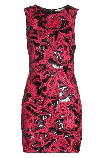 Women's Alice + Olivia Nat Embellished Fitted Minidress