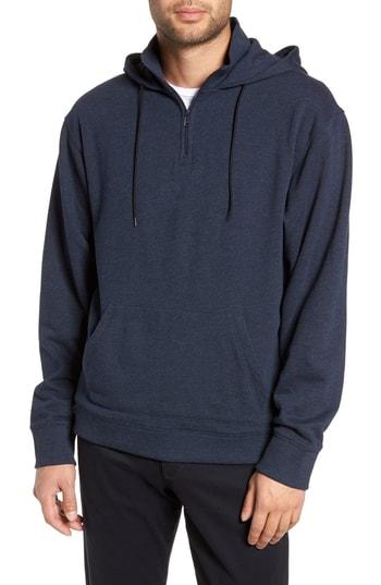 Men's Vince Regular Fit Half Zip Hoodie - Blue