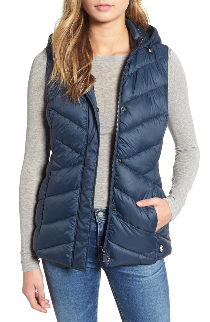 Women's Barbour Seaward Hooded Vest Us / 12 Uk - Blue