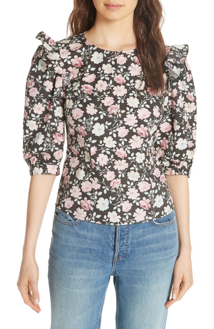 Women's La Vie Rebecca Taylor Ariane Rose Stretch Cotton Top